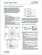 Mitel S720 Bluetooth Speakerphone Quick Reference Guide IMAGE